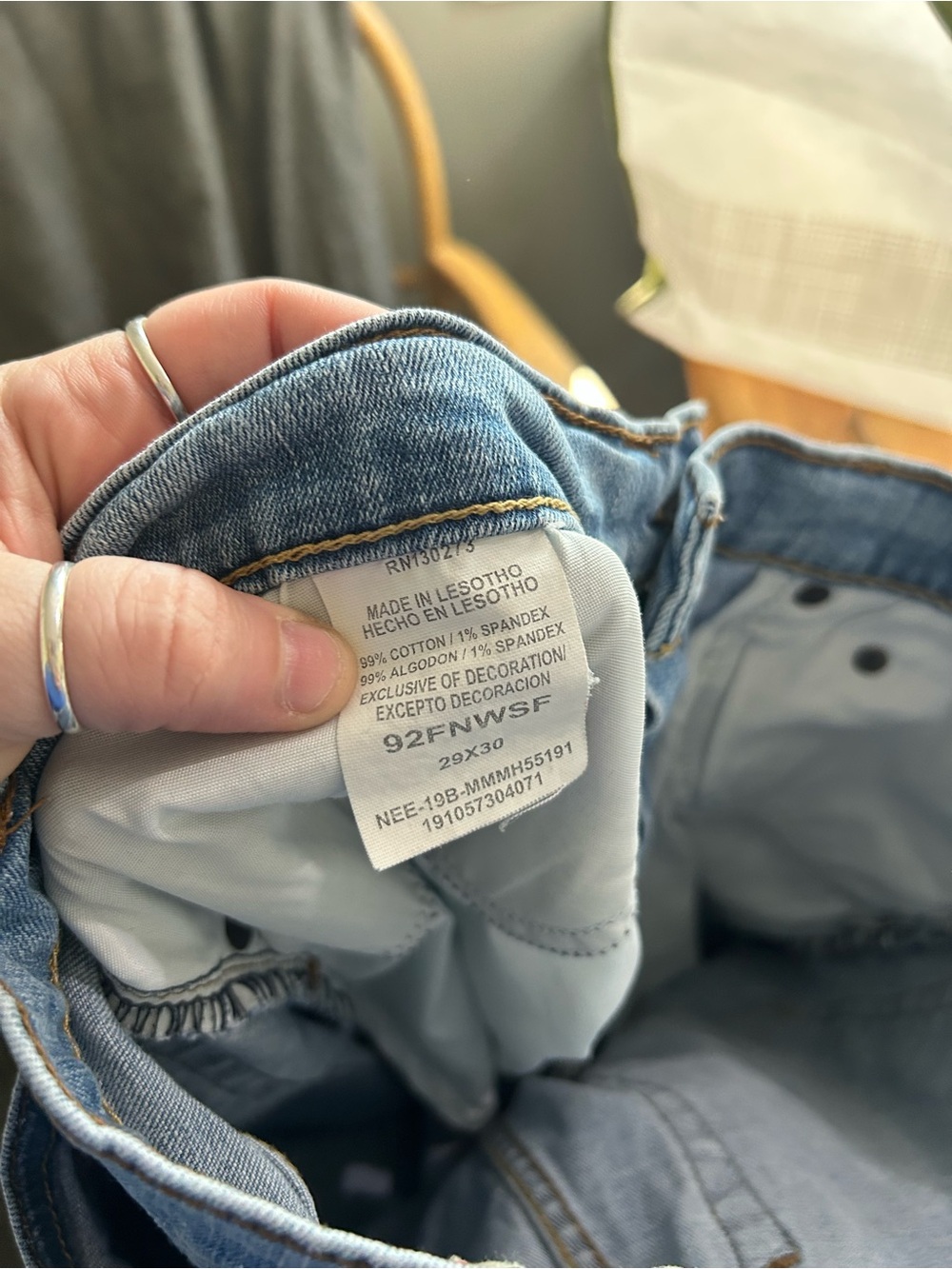 Wrangler Light Blue Men's Jeans Back Pocket Detail - Picture 14 of 15